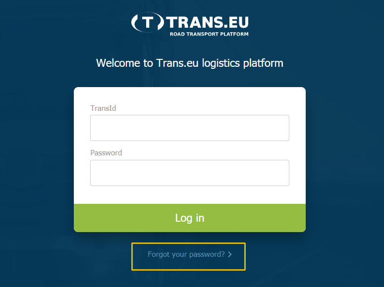 logowanie do nowej Platformy logistycznej Trans.eu 